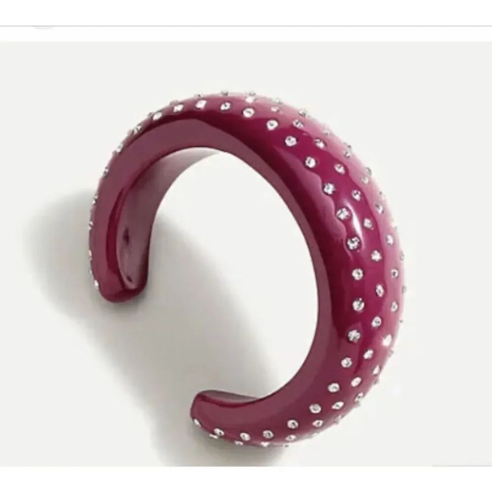 J. Crew Eileen burgundy rhinestone cuff bracelet